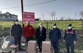 Karantinada olan köye gıda yardımı