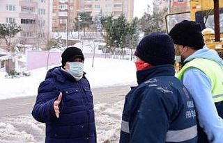 Karesi’de karla mücadele