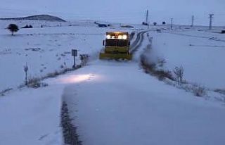Karla kaplanan köy yolları ulaşıma açıldı:...
