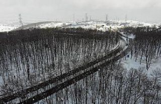 Karla kaplı SAÜ kampüsünden seyrine doyumsuz manzaralar