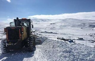 Kars’ta Özel idare ekipleri kapalı yolları tek...