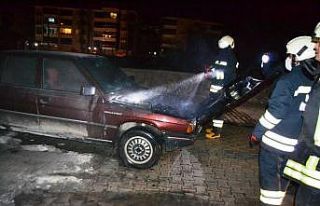 Konya’da seyir halindeki LPG’li otomobilde yangın