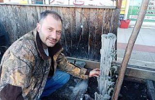 Küçükkuyu’da fidanlar buz tuttu