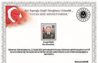 Milli Savunma Bakanı Akar’dan Şehit Yüzbaşı...