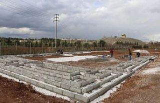 Organik tarım ve üretim merkezinde inşaat çalışmaları...