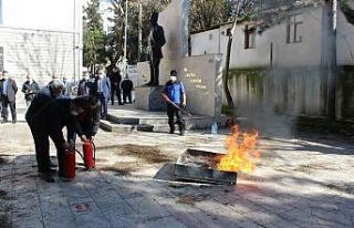 Osmaneli’de yangın söndürme tatbikatı