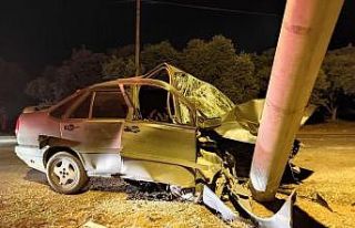 Otomobil aydınlatma direğine çarptı: 1 yaralı