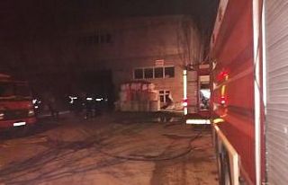 Pamuk deposunda çıkan yangını itfaiye söndürdü