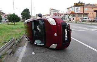 Samsun’da takla atan aracın sürücüsünü emniyet...