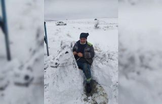 Sanatçılara taş çıkardı, kardan at büstü yaptı