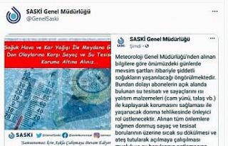 SASKİ’den ’don’ uyarısı