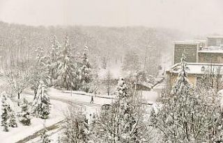 SAÜ Kampüsünde kartpostallık kar görüntüleri