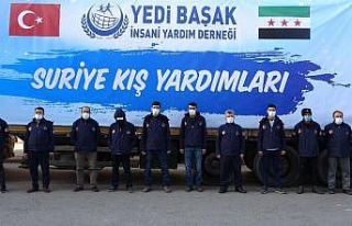 Sınır ötesine 3 tır yardım malzemesi dualarla...