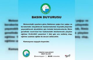 Sinop Valiliği’nden okullara kar tatili