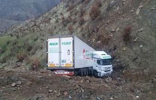 Şırnak’ta tır şarampole yuvarlandı