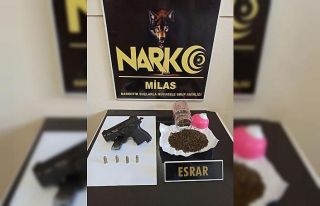 Şok uygulamada esrar ve silah ele geçirildi