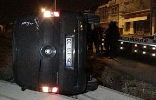 Takla atan araçtan burnu bile kanamadan çıktı