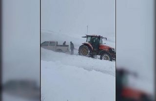 Tekirdağ’da yarım metrelik karda mahsur kalan...