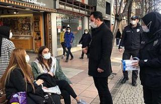 Tepebaşında sosyal mesafe denetimi yapıldı