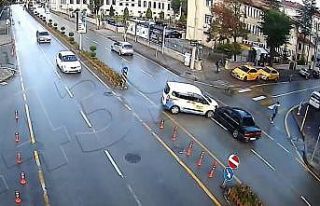 Trafik kazası kameralara böyle yansıdı