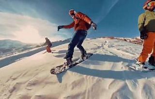 Tunceli’nin dağlarında kayak keyfi