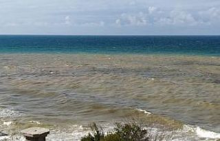 Yağmurun ardından Karadeniz iki renk oldu