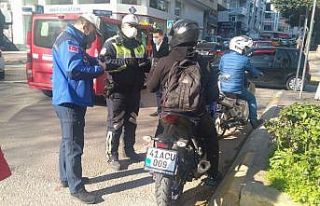 Yayaların yürüyüş yoluna giren motosiklet sürücülerine...