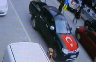 Yolun karşısına geçmeye çalışırken böyle...