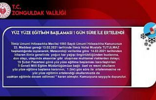 Yüz yüze eğitime kar engeli