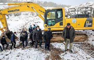 Zincidere Göleti’nde kar altında çalışmalar