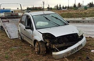 Adıyaman’da araç takla attı:1 yaralı