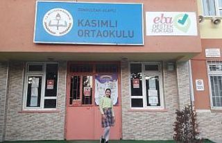 Alaplılı ortaokul öğrencisi kompozisyon yarışmasında...
