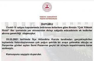 Amasya’da semt pazarı geçici olarak kapatıldı