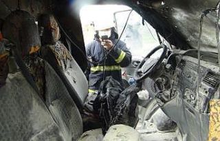 ATM Para nakil aracı hareket halindeyken yandı