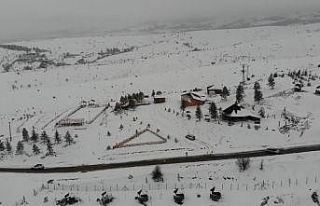 Baharı beklerken kış geri geldi: Dinek Dağı beyaz...