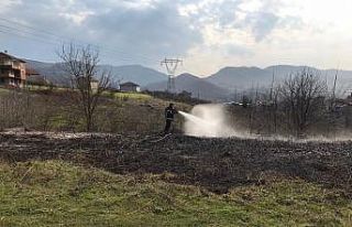 Bahçe temizliği sırasında yangın çıktı