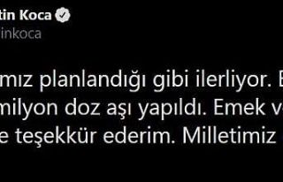 Bakan Koca 10 milyon vatandaşın aşılandığını...