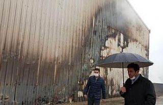 Başkan Çiğdem’den yangında zarar gören besihanede...