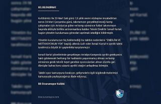 BB Erzurumspor’dan İsmail Kartal’ın istifası...