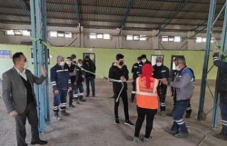 Belediye personeline yüksekte çalışma eğitimi