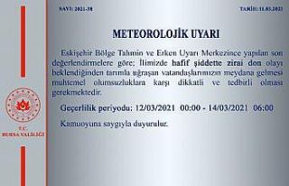 Bursa için ziraî don uyarısı