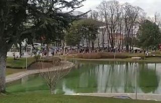 Bursa’da kalabalık grubun kavga ettiği anlar kameraya...