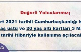 BURULAŞ’tan, 65 yaş üstü ve 20 yaş altı açıklaması