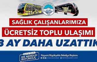 Büyükkılıç, sağlık çalışanlarına ücretsiz...