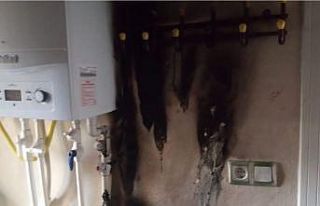 Doğalgaz tesisatında çıkan yangın söndürüldü