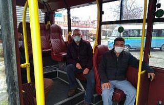 Dolmuşlara korona virüs denetimi