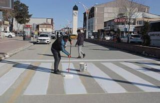 Erciş’teki yaya geçitlerinde 30 Mart hazırlığı