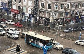 Erzurum’da kar yağışı etkili oluyor