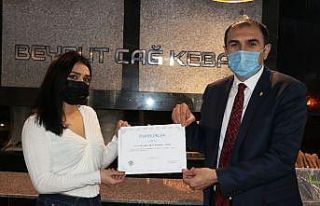 ESOB’dan Beyrut Cağ Kebap salonuna teşekkür belgesi