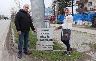 ‘Evde Kalın, Bize İş Çıkarmayın’ mezar taşı...
